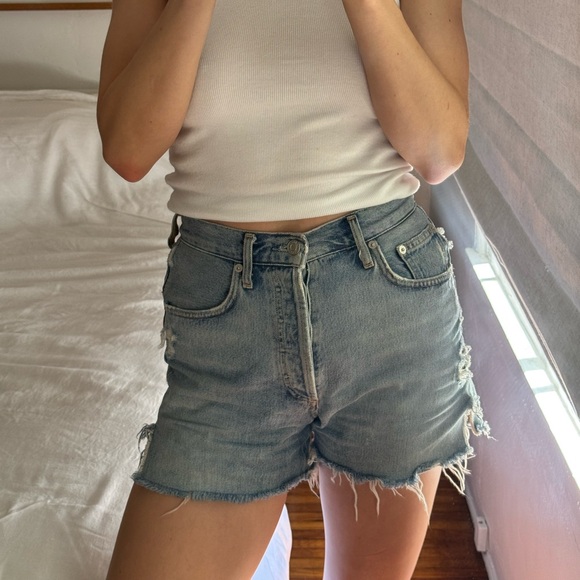 Agolde Blue Jean Shorts Vintage Style - Picture 1 of 5